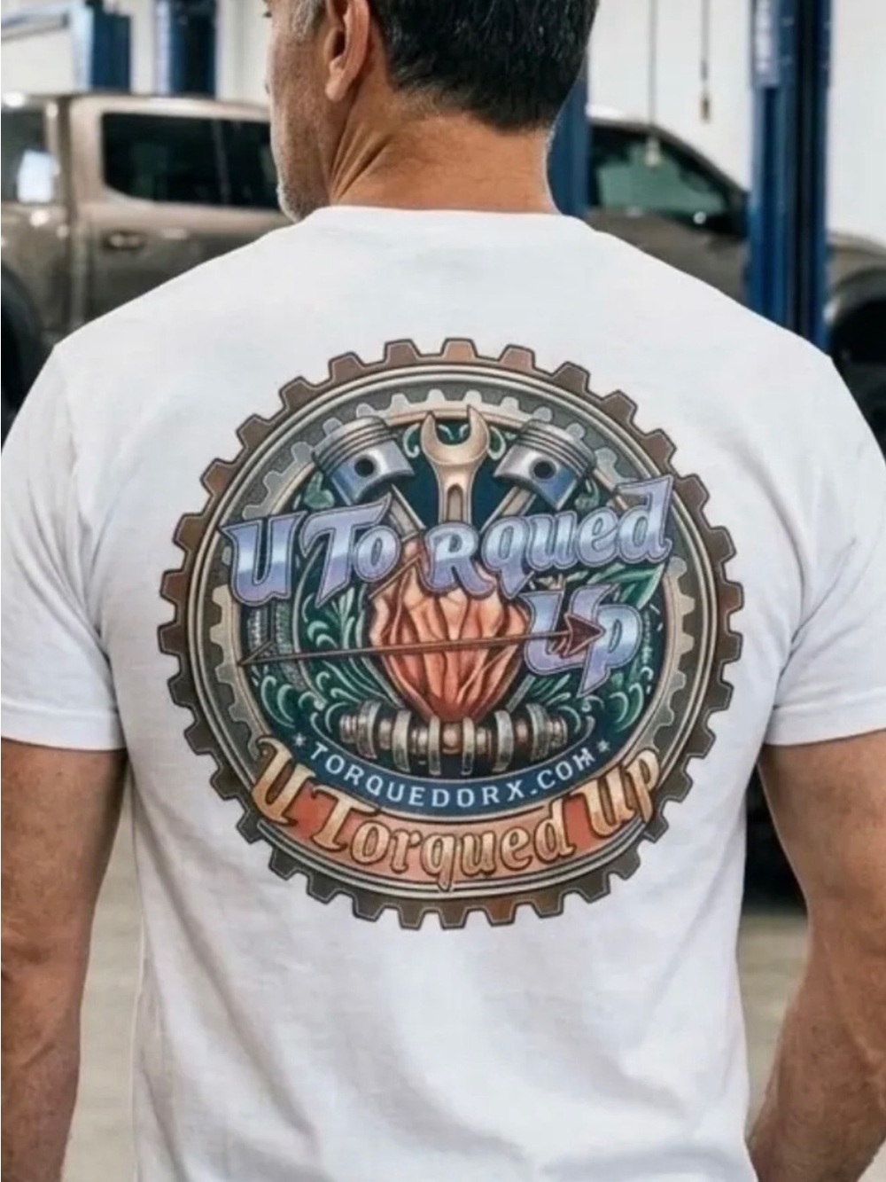 U Torqued Up Graphic White Men's Tee by TorqueDorx